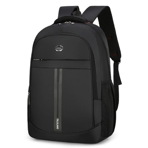 Minimalist black business travel backpack with ergonomic straps and large capacity