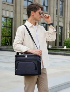 Sac pique-nique isotherme extérieur avec bandoulière réglable et poche latérale filet