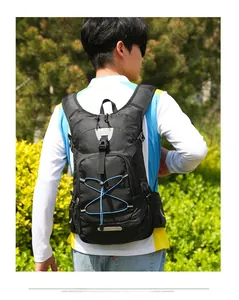 Outdoor cycling backpack with breathable mesh straps and adjustable buckles for hiking
