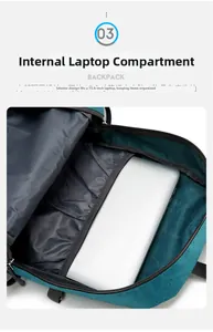 Vue intérieure du sac de randonnée avec compartiment rembourré pour ordinateur 15,6"