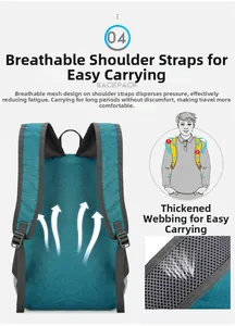 Détail des bretelles ergonomiques respirantes et du dos rembourré du sac à dos de randonnée