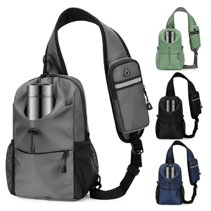 Wasserdichte Nylon Brusttasche Crossbody Schulter Umhängetasche Mit Wasserflaschenhalter Reflexstreifen Für Herren Damen Reisen Sport