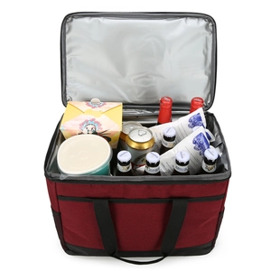Grand sac isotherme rouge en tissu Oxford avec doublure en aluminium pour pique-nique