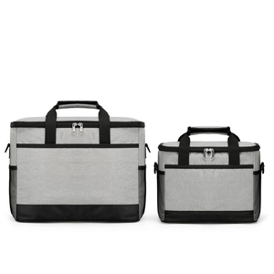 Sacs isothermes en tissu Oxford gris et noir avec poignées renforcées pour pique-nique