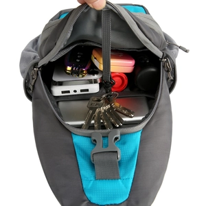 Water-resistant lightweight nylon crossbody sling bag with organized interior compartments