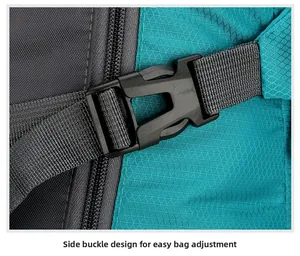 Vue détaillée du sac à dos 60L avec boucle robuste et tissu en maille indéchirable