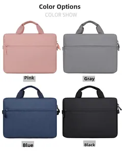 Business laptop bag color selection in pink, grey, blue, and black waterproof fabric
