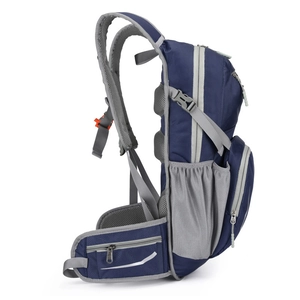 Waterproof outdoor sports backpack with breathable mesh straps and padded waist belt support
