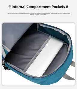 Détail du compartiment interne du sac à dos pliable avec rangement pour tablette
