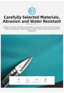 Close-up of high-density nylon fabric on backpack with water-resistant and anti-scratch texture