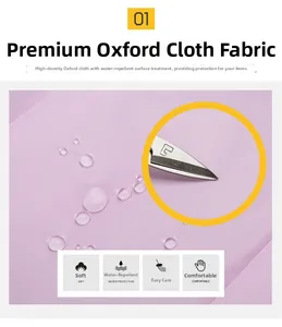 Detailed close-up of water-resistant and scratch-proof purple oxford fabric for travel bag