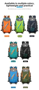 Waterproof outdoor hiking backpack features in seven colors with side mesh pockets