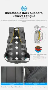 Ergonomic 3D mesh breathable suspension system and thickened shoulder straps on hiking backpack