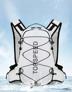Waterproof detail of high-density nylon sport backpack with rain-resistant fabric layer