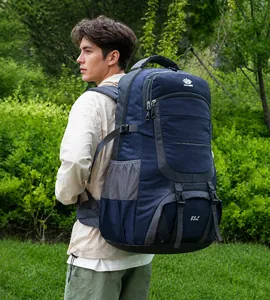 Outdoor 85L hiking backpack with ergonomic support straps and multiple pockets