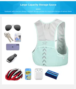 Makro-Detail der atmungsaktiven Laufweste mit mehreren Taschen und Stauraumkapazität