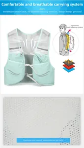 Detail der hellgrünen Laufweste mit atmungsaktivem Mesh und ergonomischem Rückensystem