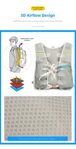 Close-up of breathable mesh fabric and ergonomic ventilation system on running vest pack
