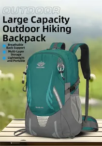 Outdoor 45L hiking backpack with breathable mesh pockets and ergonomic strap system