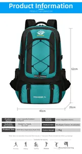 75L outdoor hiking backpack with 40x62x20cm dimensions and water-resistant nylon fabric