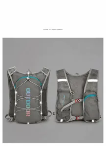 Detail view of reflective running vest featuring breathable mesh and adjustable chest strap
