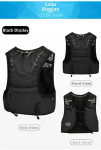 Dettaglio del mesh traspirante e delle strisce riflettenti sul gilet da corsa nero