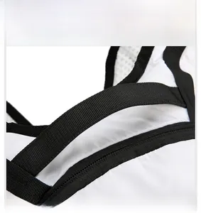 Macro detail of high-density nylon webbing handle on a waterproof sports backpack