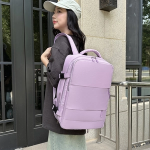 Lavender large capacity travel backpack for women with water resistant material