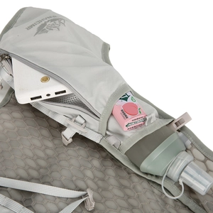 Gilet da corsa grigio chiaro traspirante con tasche per maratona e ciclismo outdoor