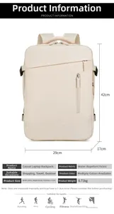 Tabella dimensionale dettagliata per lo zaino beige, misura 29x42x17cm e peso 0,71kg