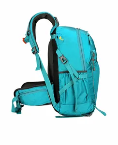 Side view of outdoor hiking backpack with padded straps, waist support and H2O system