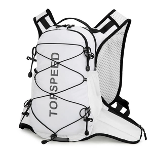 Waterproof white TOPSPEED hiking backpack with breathable mesh straps and buckles