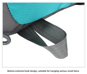 Detail der Rucksackunterseite mit strapazierfähigem Nylon und Befestigungsschlaufen