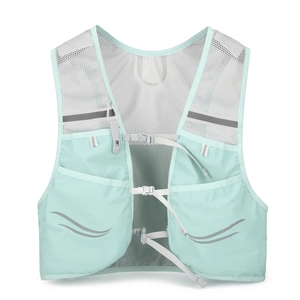 Gilet d'hydratation étanche pour marathon et trail avec maille respirante en vert menthe