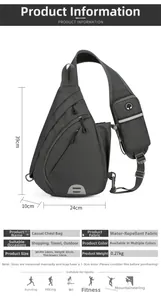 Waterproof Oxford chest bag dimensions 24x39x10cm with detailed size and weight specs