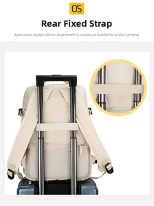 Dettaglio della fascia per trolley dello zaino per fissaggio sicuro alla valigia