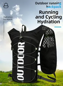 Detail of breathable honeycomb mesh on black outdoor running vest for marathons