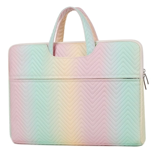 Modische Laptoptasche mit Regenbogenverlauf und Wellensteppung für moderne Frauen