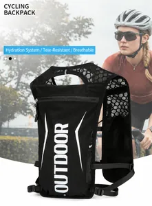 Detail of breathable mesh shoulder straps and water bag system on the cycling backpack