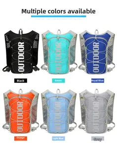 Detailed grid showing lightweight nylon running vest in six vibrant color options