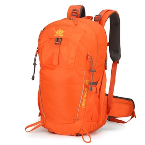 Vanaheimr 35L orange hiking backpack for outdoor camping and climbing on white background