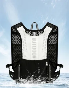 Waterproof nylon sports vest with breathable mesh and reflective strips for running