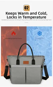 Dettaglio della borsa termica con fodera in alluminio per 4 ore di conservazione
