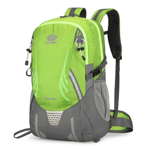 Green and grey VANAHEIMR Nordic 45L outdoor hiking backpack with ergonomic shoulder straps