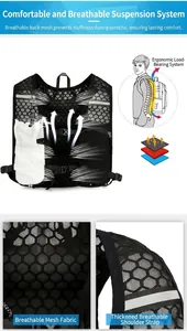 Breathable mesh shoulder straps and ergonomic back system on this sport running vest