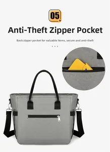 Dettaglio della borsa termica con pratica tasca posteriore antifurto dotata di zip