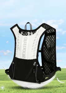 Breathable outdoor hydration vest with honeycomb mesh and lightweight nylon material