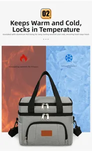 Zweistöckige isolierte Kühltasche mit Schultergurt zur Warmhaltung und Kälteisolierung