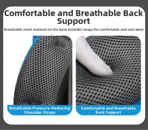 Detail of breathable honeycomb mesh on 80L hiking backpack straps for comfort
