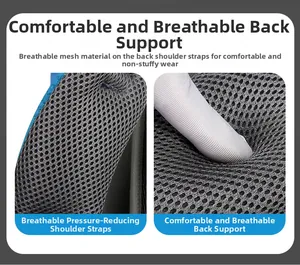 Breathable honeycomb mesh back panel and straps of the gray outdoor hiking backpack